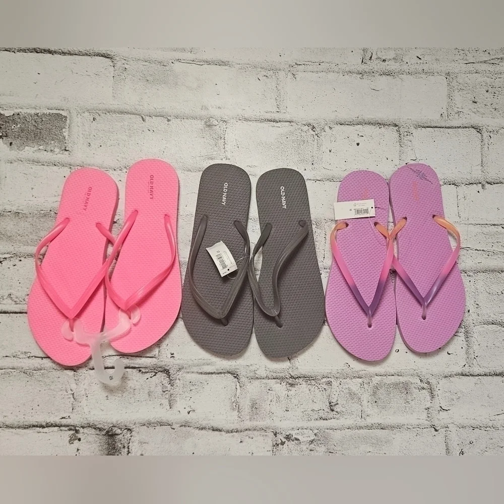 6 Pairs Womens Flip Flops Size 9/10 Old Navy NWT Summer Bundle - Picture 3 of 10